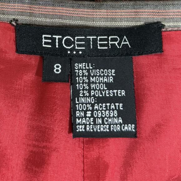 VTG Etcetera Skirt Women's 8 Multicolor Striped Casual Career Work Zip Up - Picture 5 of 8